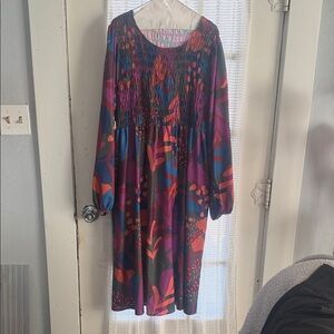 Cotton Bleu Midi Dress - 2xl